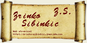 Zrinko Sibinkić vizit kartica